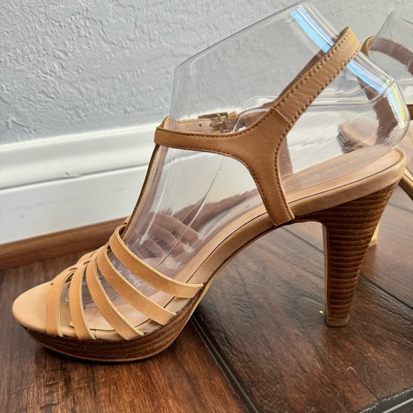 Beautiful Franco Sarto Leather Martin Strappy Sandal Heels - Picture 3 of 12